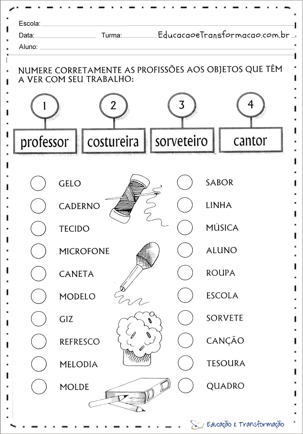 Atividades sobre Profissões