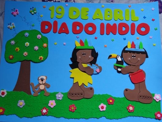 Mural Dia do Índio em EVA para Educação Infantil