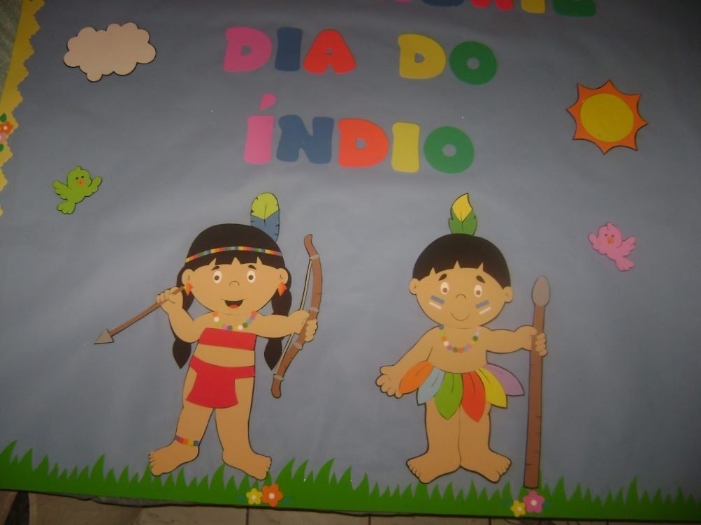 Cartaz Dia do Índio em EVA com moldes - Murais e Painéis do 19 de Abril