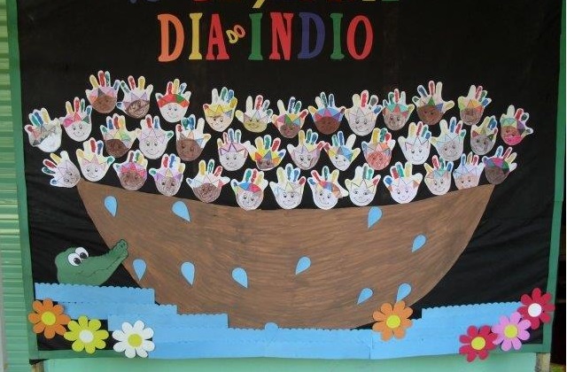 Painel Dia Do índio Em Eva Para Educação Infantil Com Moldes Murais