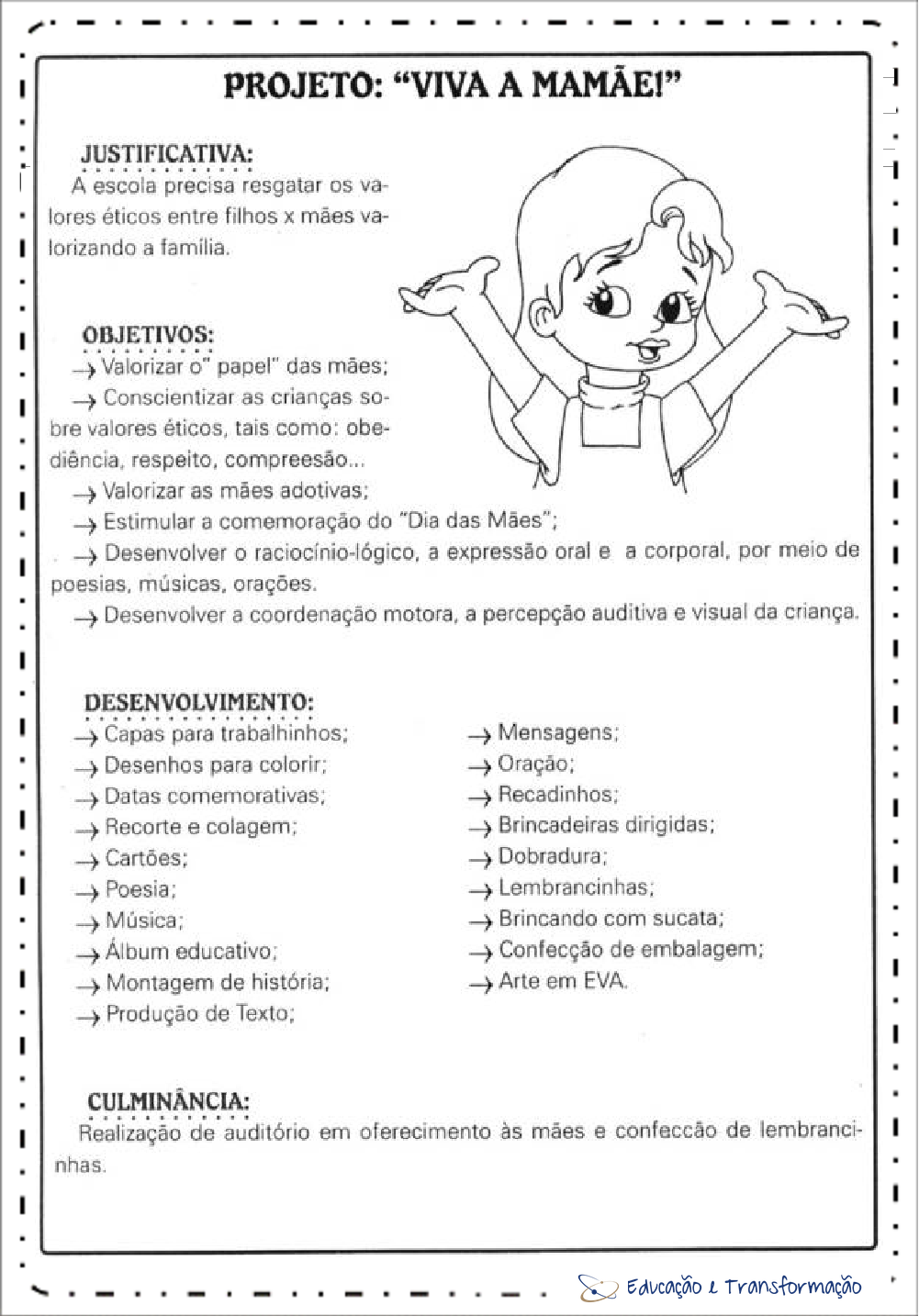 Plano de Aula Dia das Mães