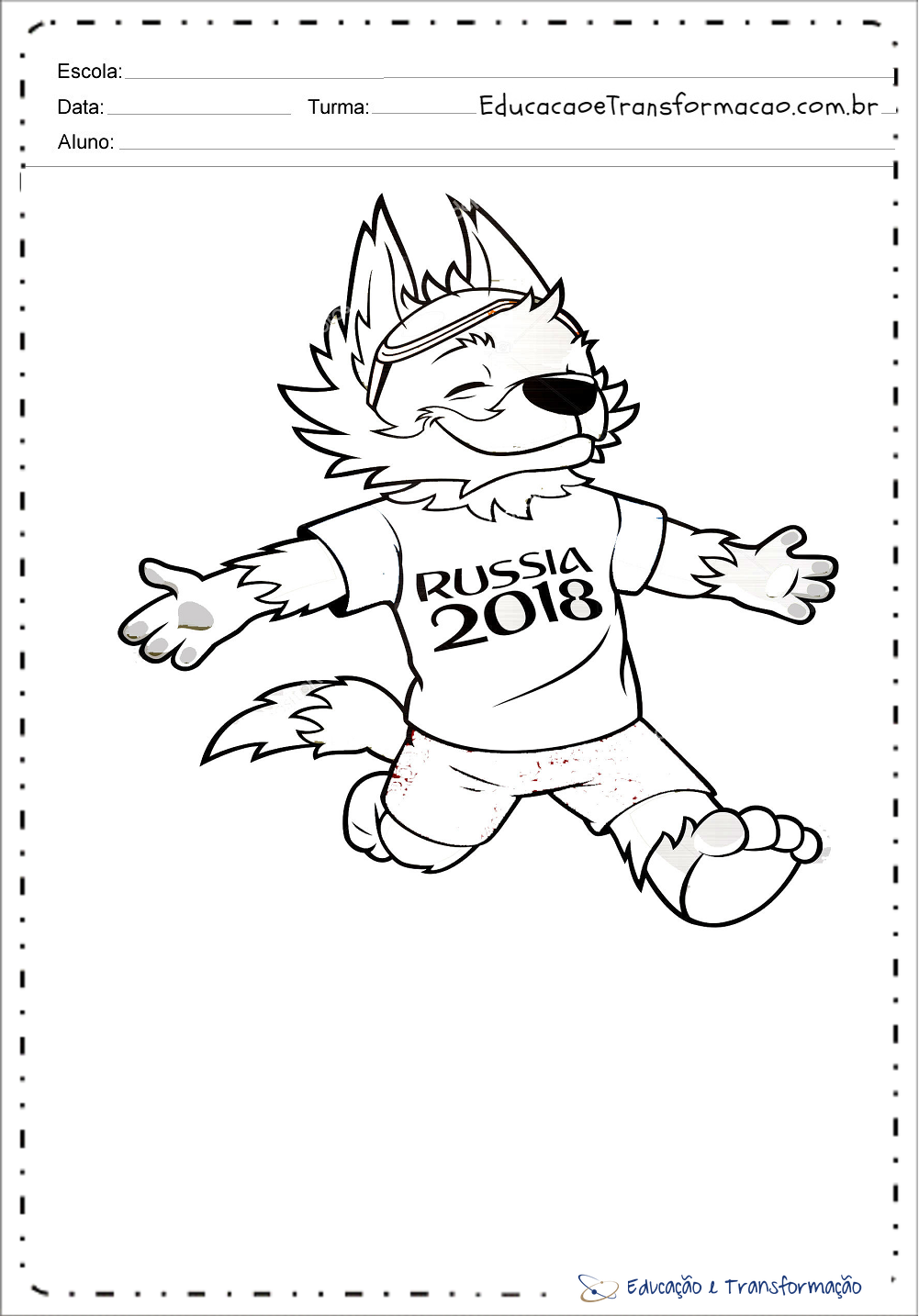 Atividades Copa do Mundo 2018 - Desenhos para colorir