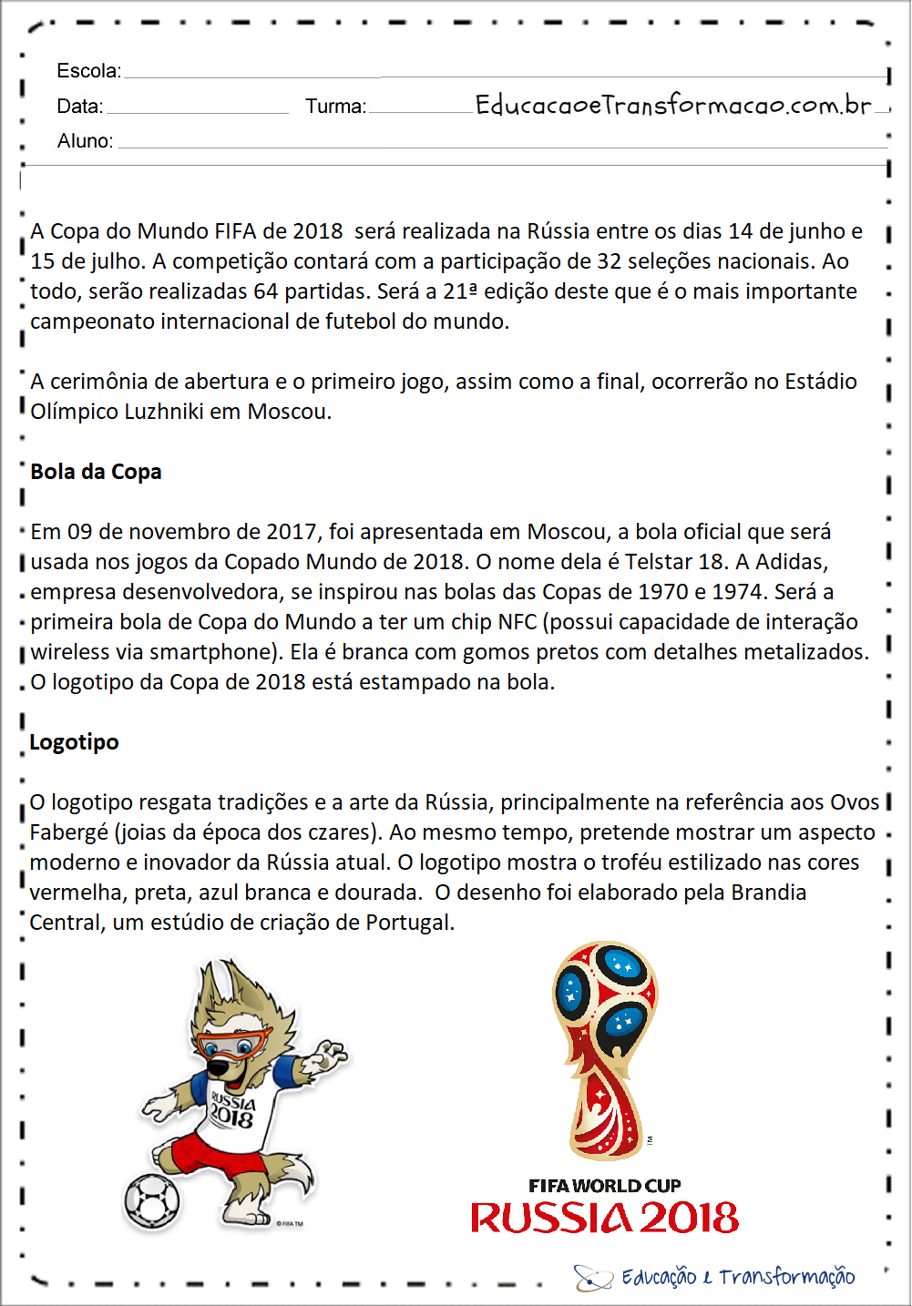 Simulado 5º Ano, PDF, Copa do Mundo FIFA