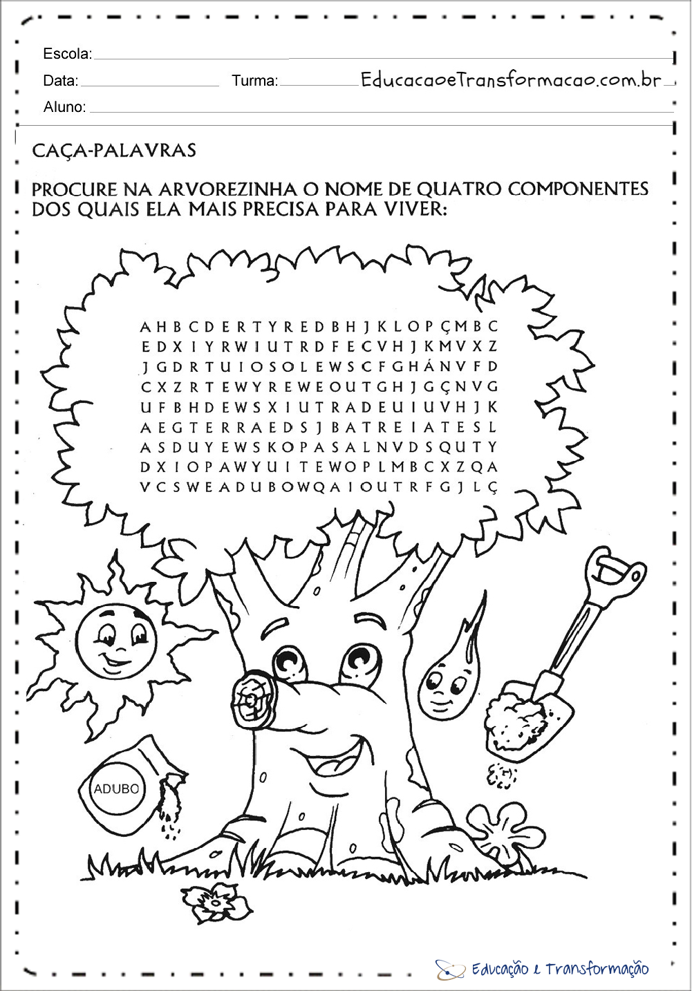 Atividades meio ambiente educação infantil para colorir.