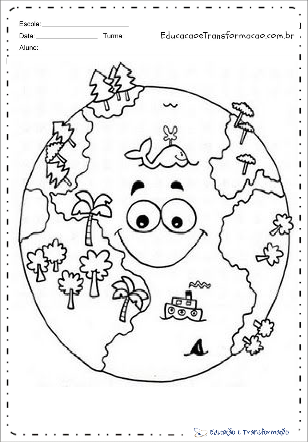 Atividades meio ambiente educação infantil para colorir.