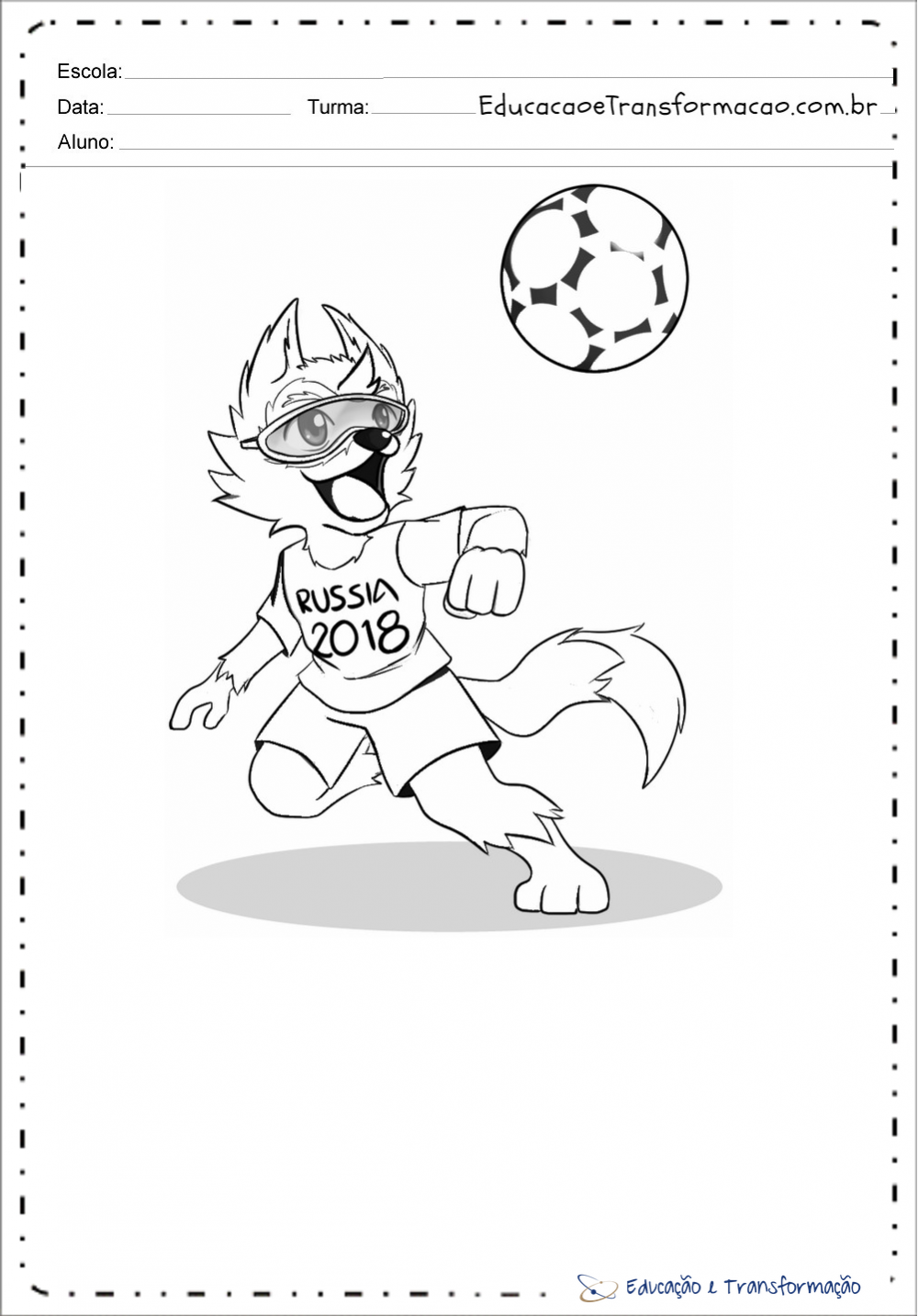 Atividades Sobre A Copa Do Mundo Lobo Zabivaka Mascote Da Copa Educação E Transformação
