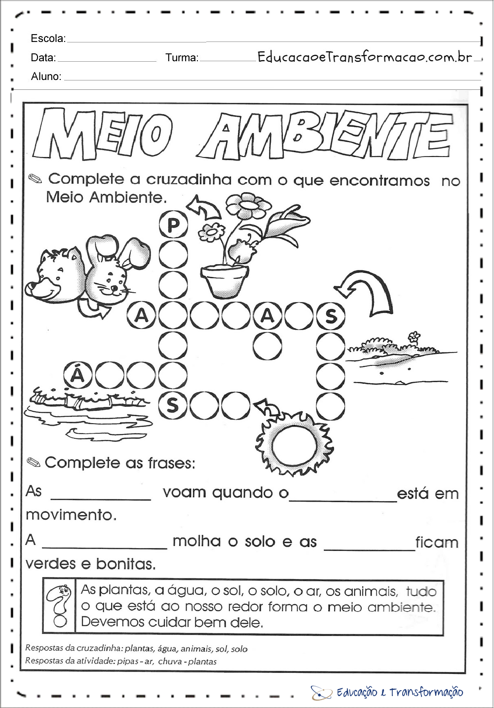 Atividades sobre Meio Ambiente