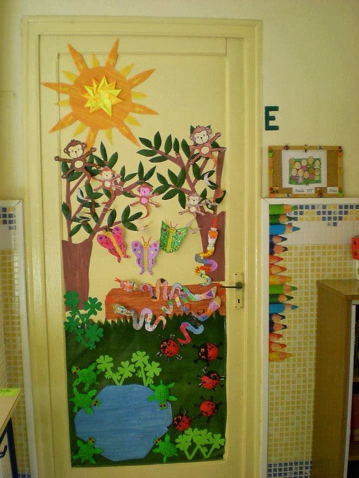 Porta decorada Meio Ambiente em EVA para escola infantil