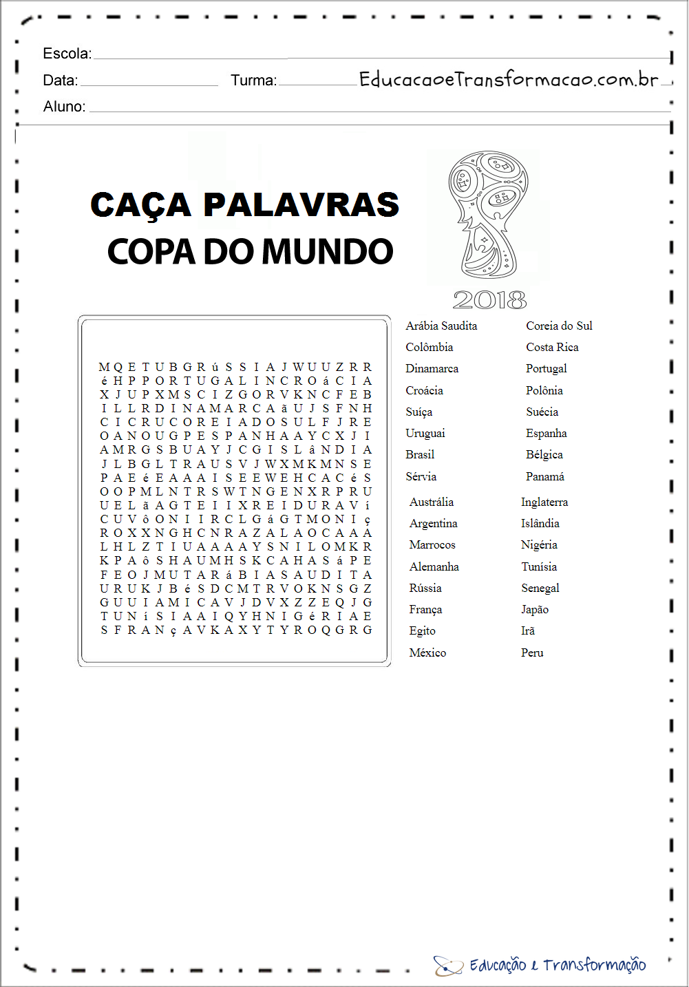 Atividades para Copa do Mundo