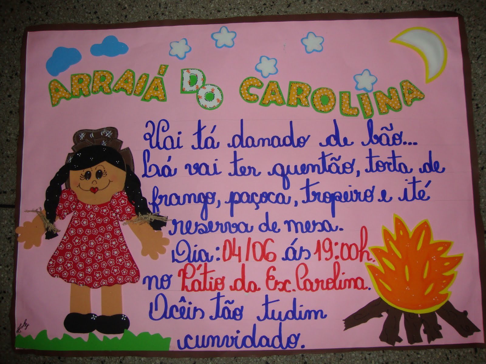 Cartaz Festa Junina para festas escolares