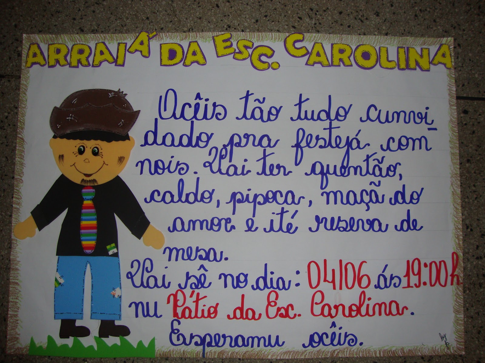 Cartaz Festa Junina para festas escolares