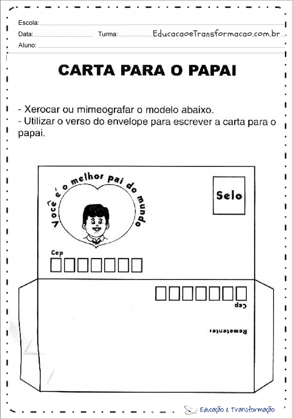 Atividades para o dia dos pais educação infantil - Produção de texto