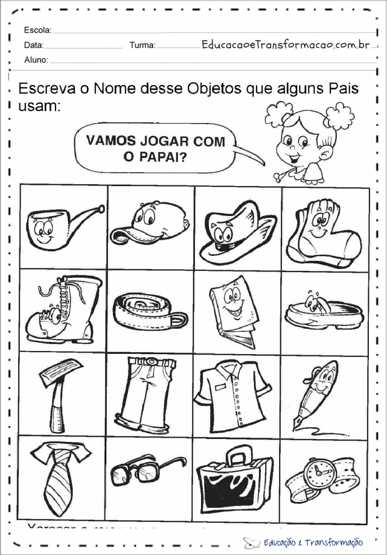 Atividades dia dos pais maternal e series iniciais - Atividades para o ...