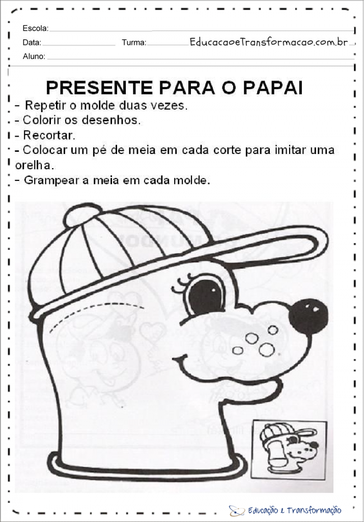 Projeto dia dos pais 2019,