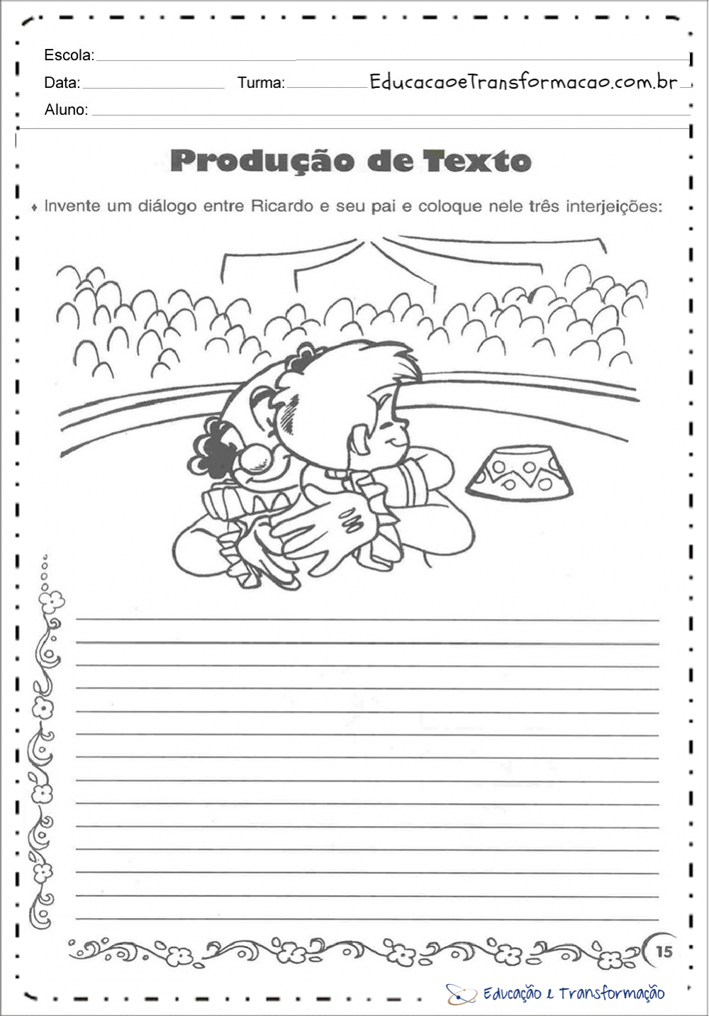 Atividades dia dos pais - Produção de Texto