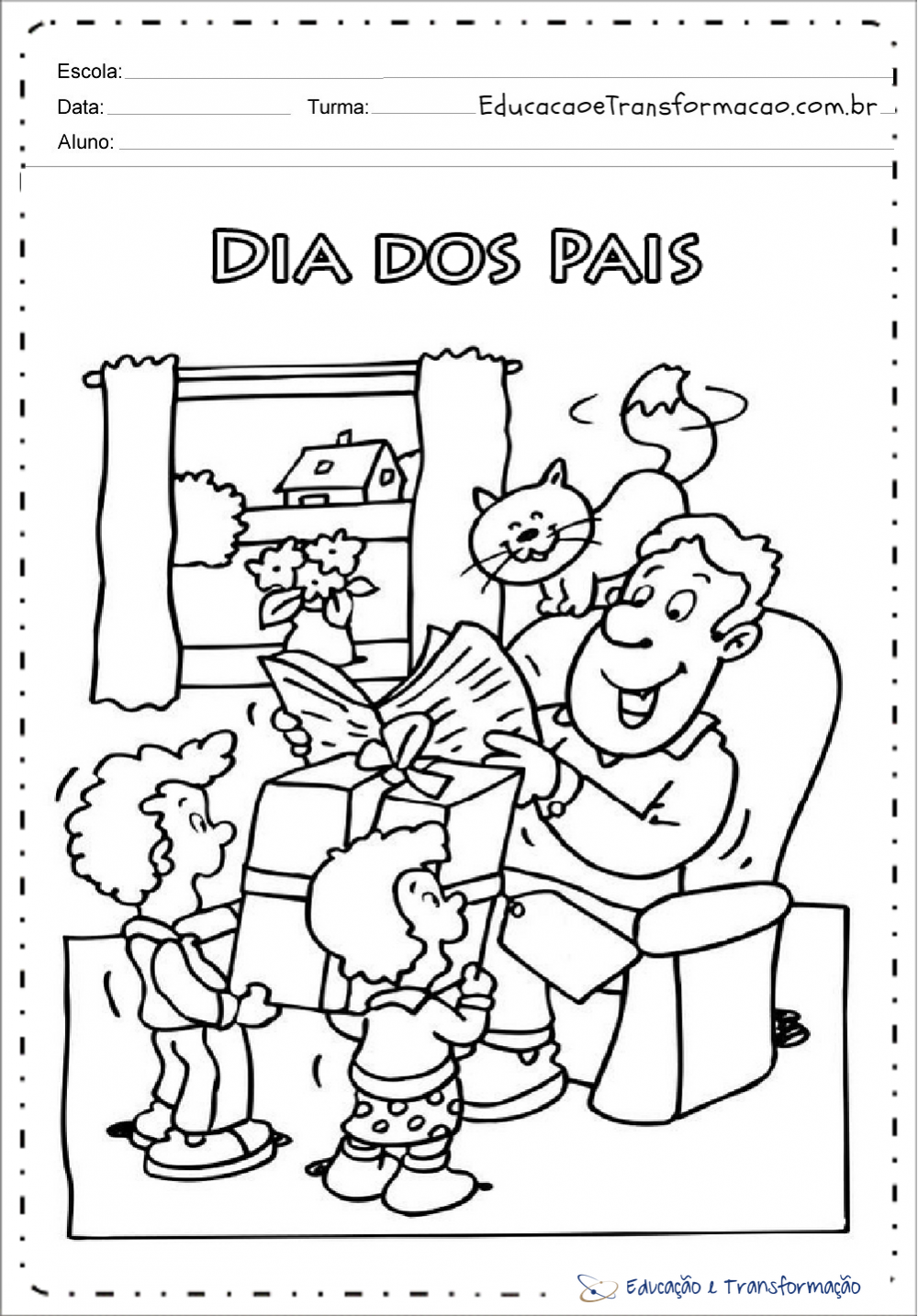 Dia dos Pais - desenhos para colorir - Ensinar Hoje