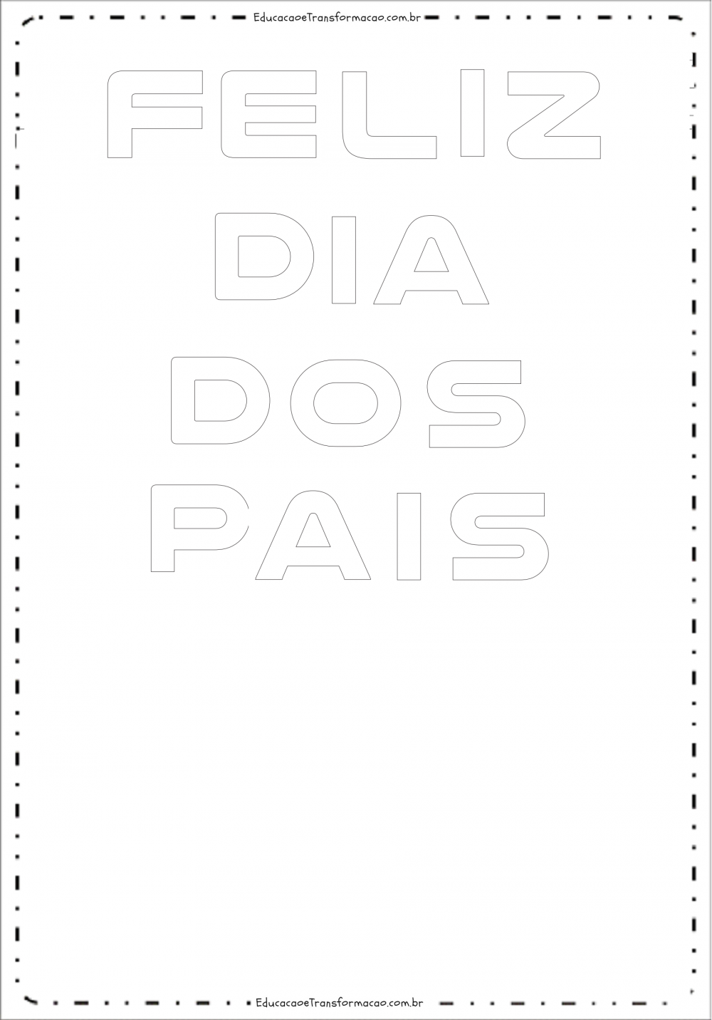 Moldes de Letras para o Painel Dia dos Pais em EVA