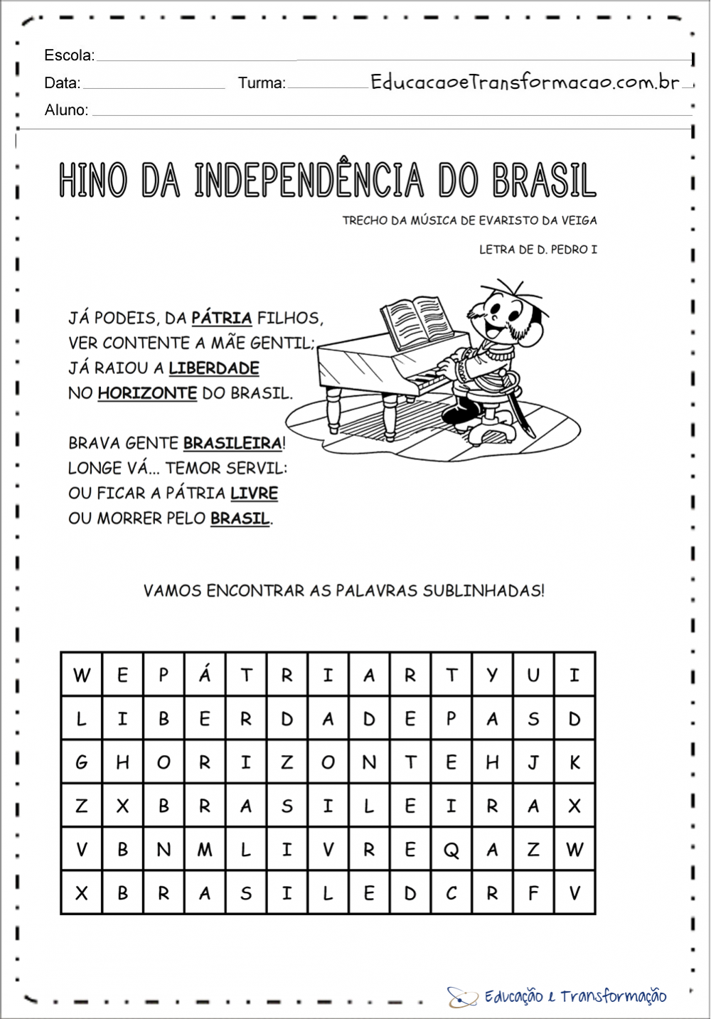 Atividade independência do Brasil