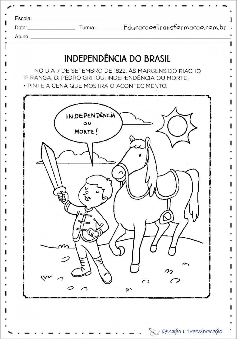 Atividades sobre a Independência do Brasil