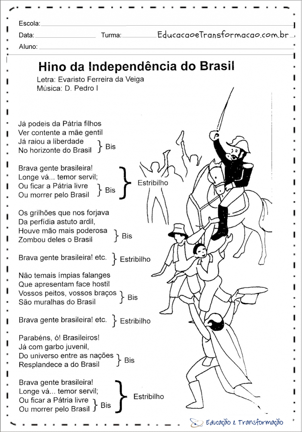 Atividades sobre a Independência do Brasil