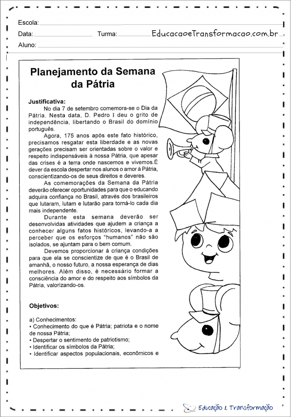 Atividades sobre a Independência do Brasil