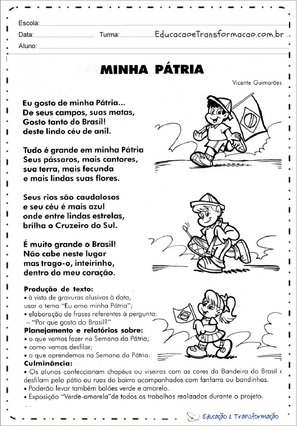 Atividades sobre independência do Brasil