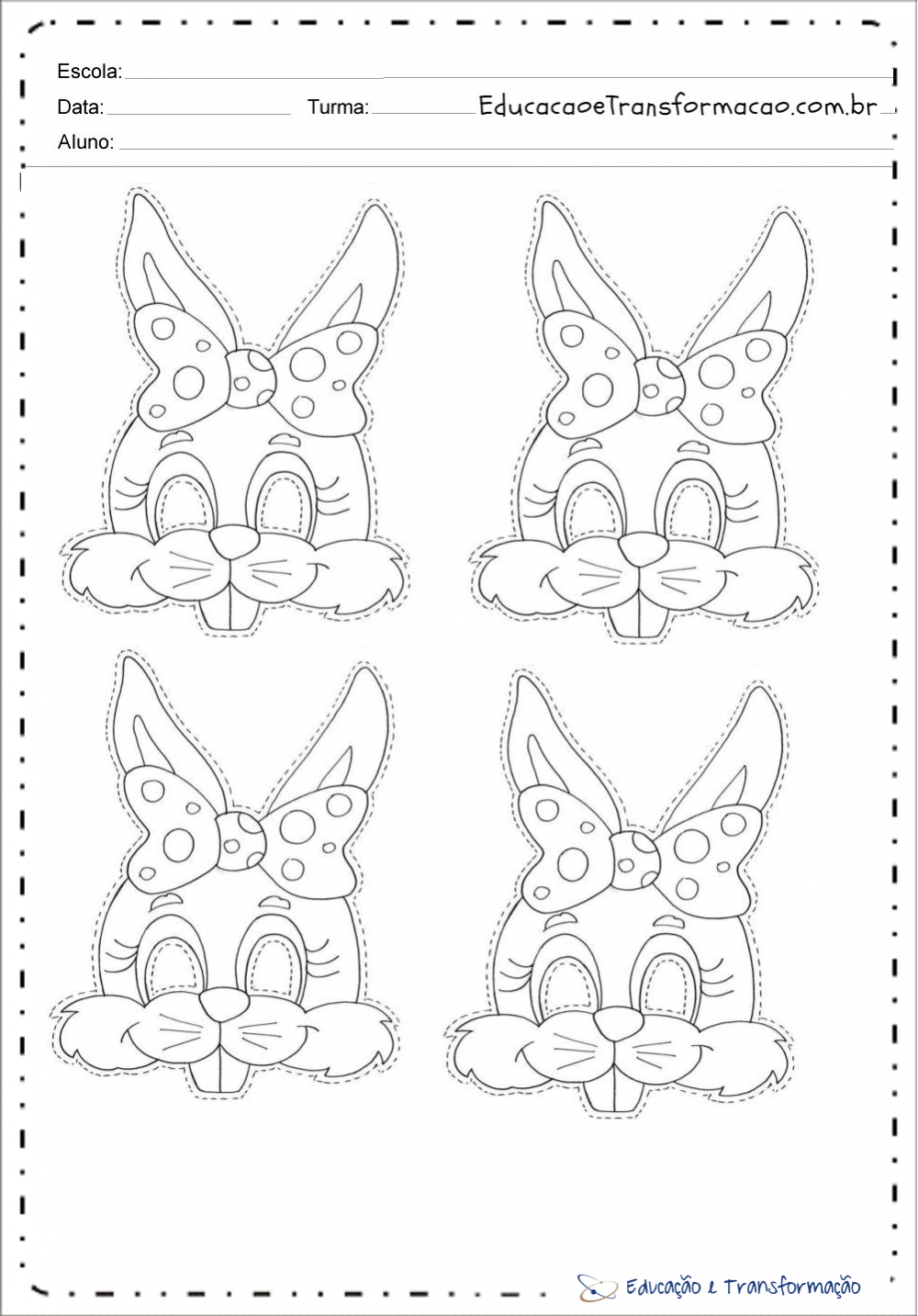 Desenho de coelho para lembrancinhas
