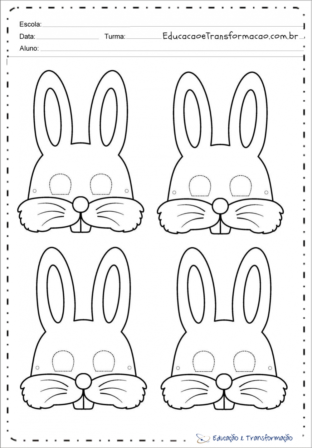 Desenho de coelho para lembrancinhas