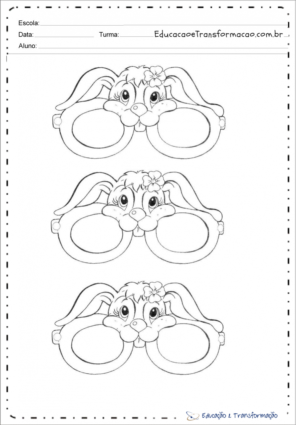 Desenho de coelho para lembrancinhas