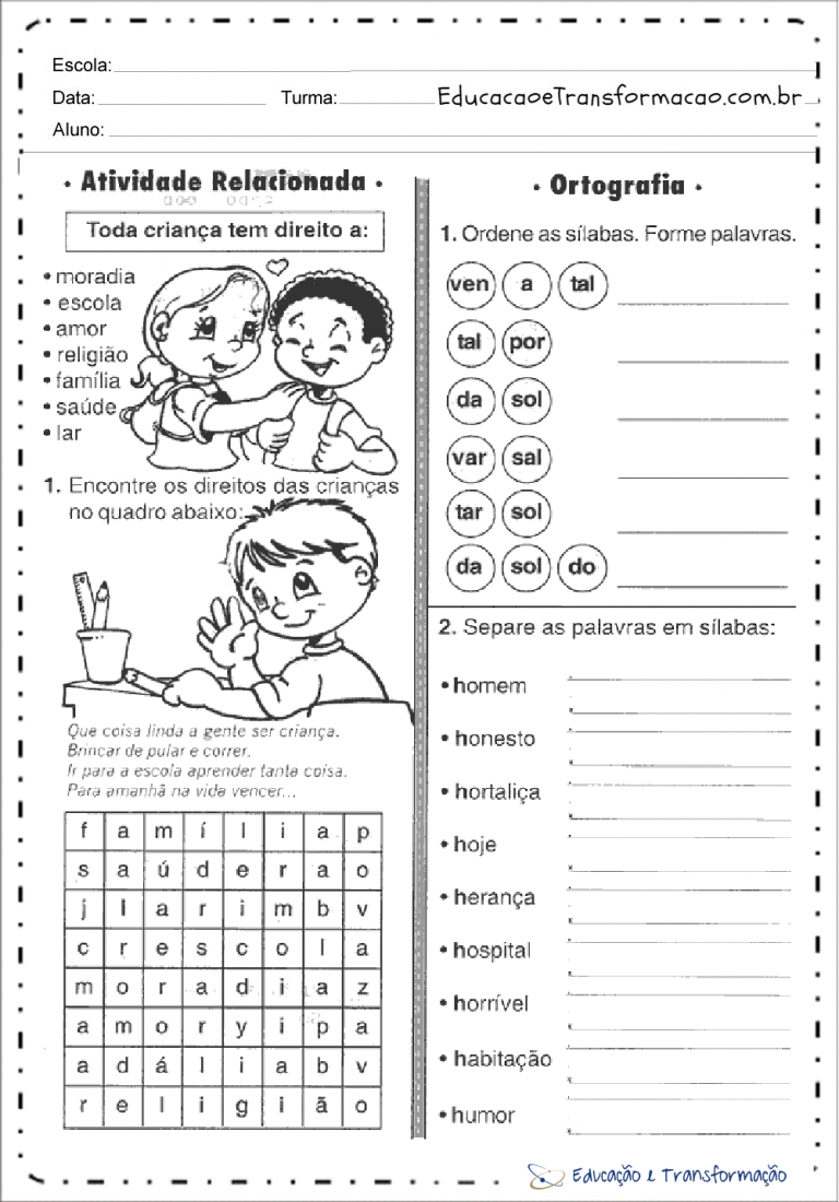 Junte As Silabas E Descubra As Palavras
