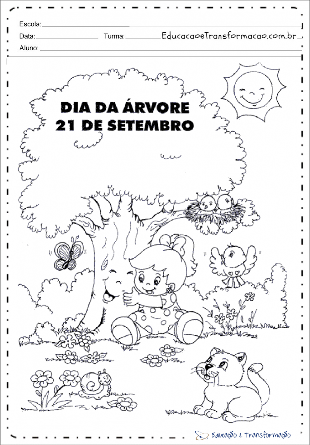 Atividades sobre o dia da arvore para colorir