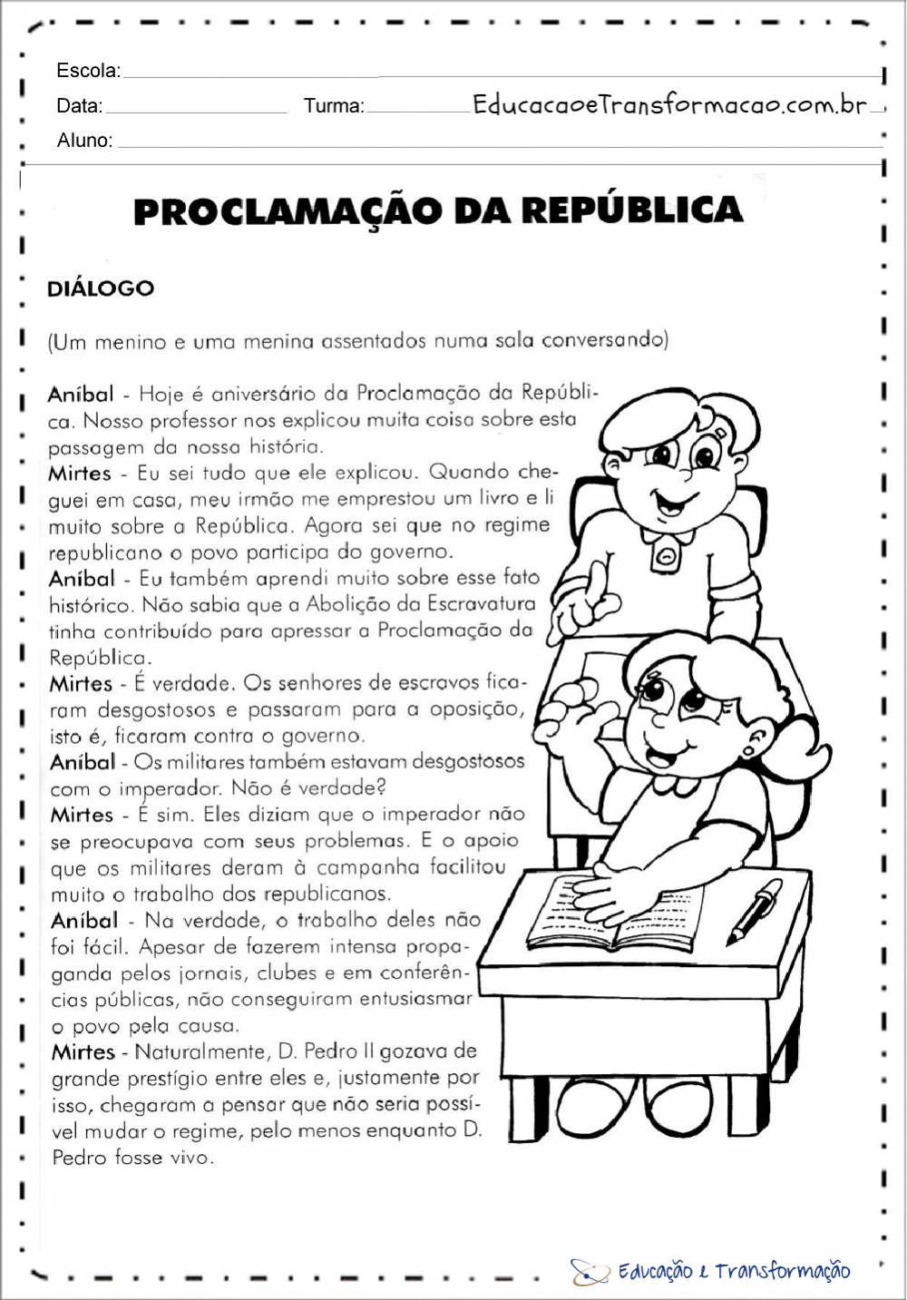 Atividades Proclamação da República 3 ano