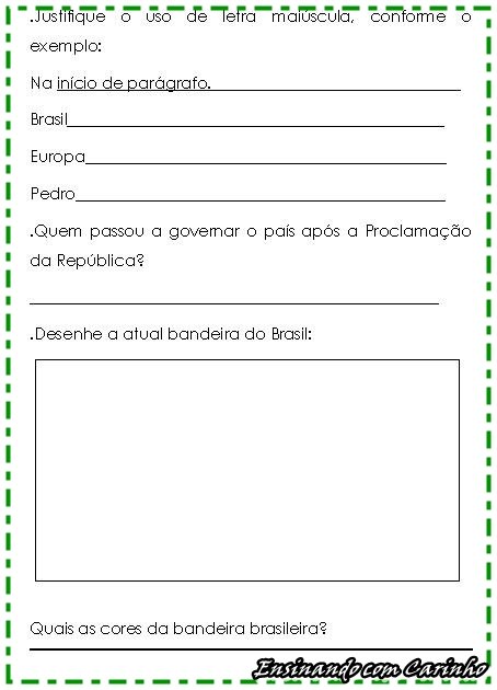 Atividades Proclamação da República 3 ano