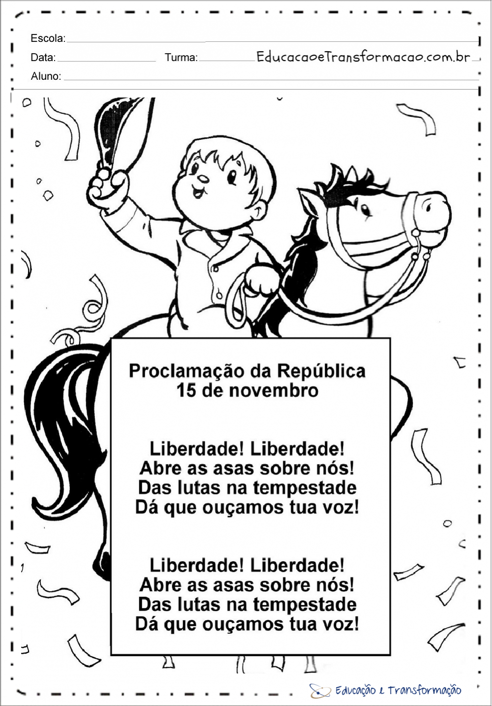 Atividades Proclamação da República 3 ano