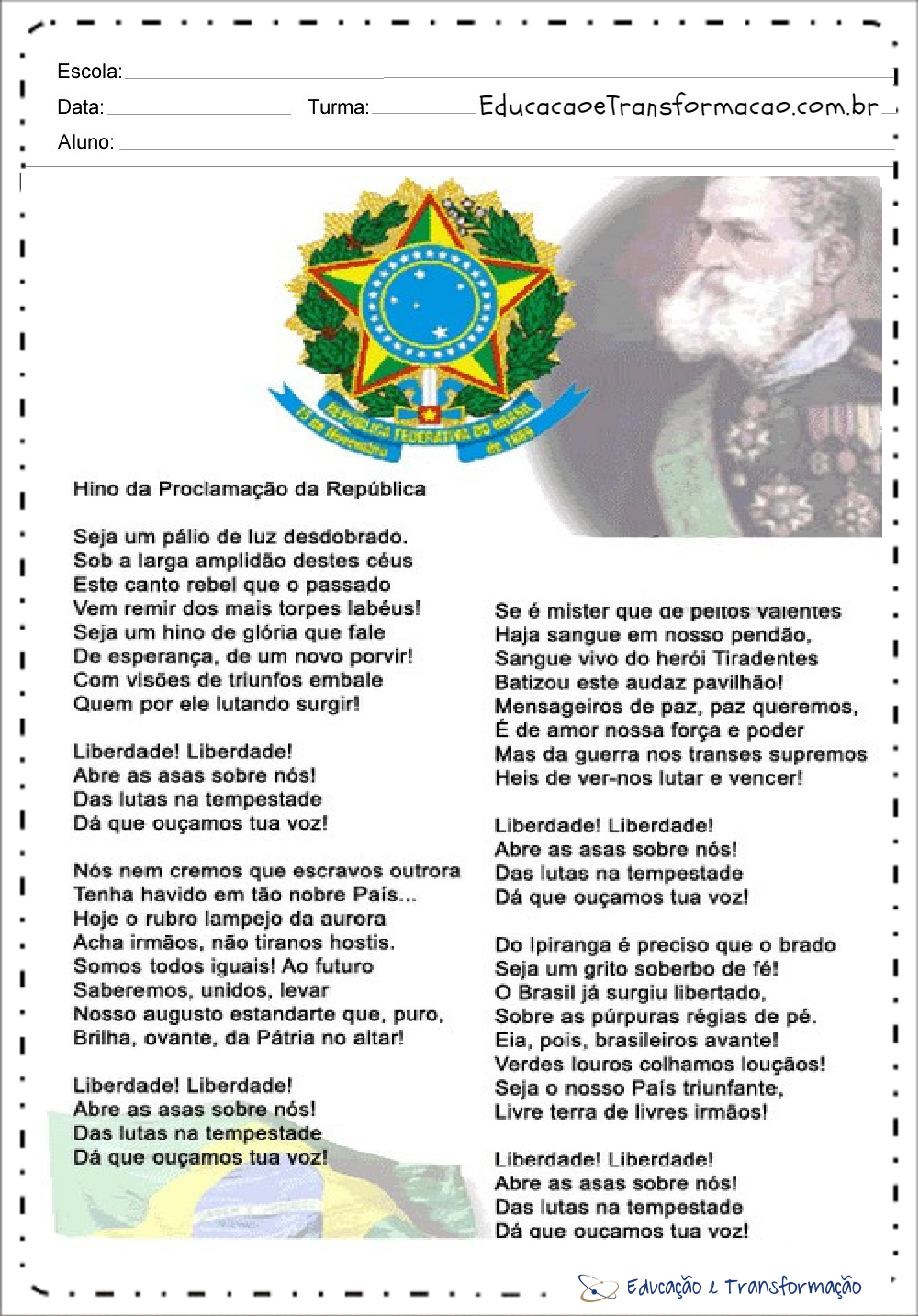 Hino da Proclamação da República do Brasil ( 1890 ) 