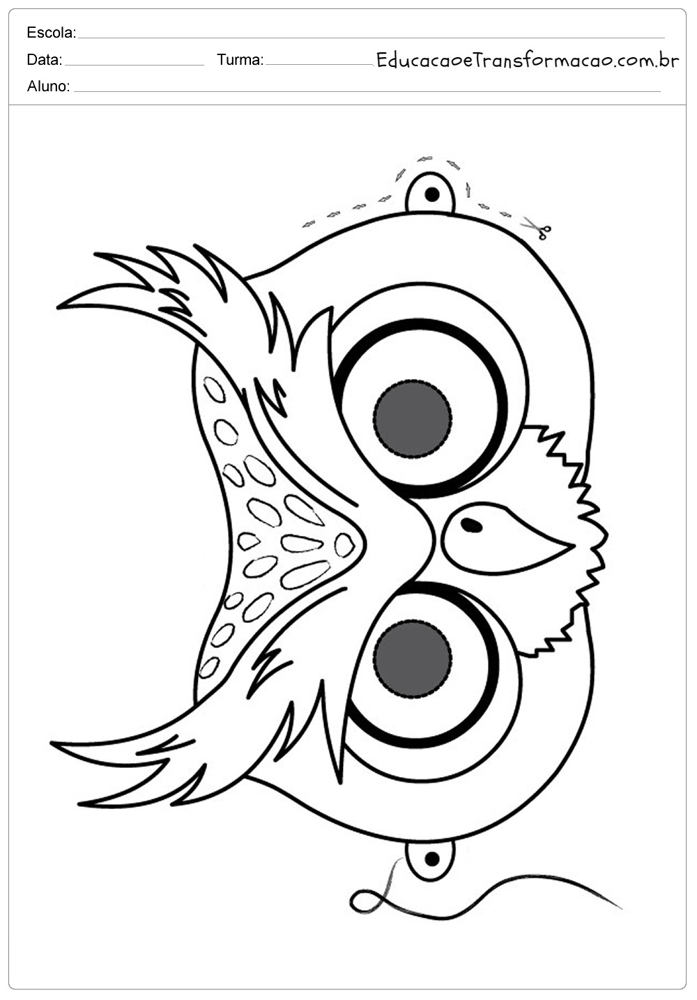 Desenho de coruja para colorir