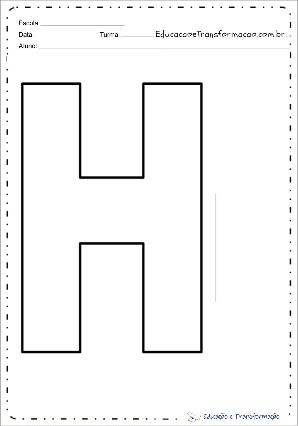 Letras Para Imprimir Letra H Educação E Transformação