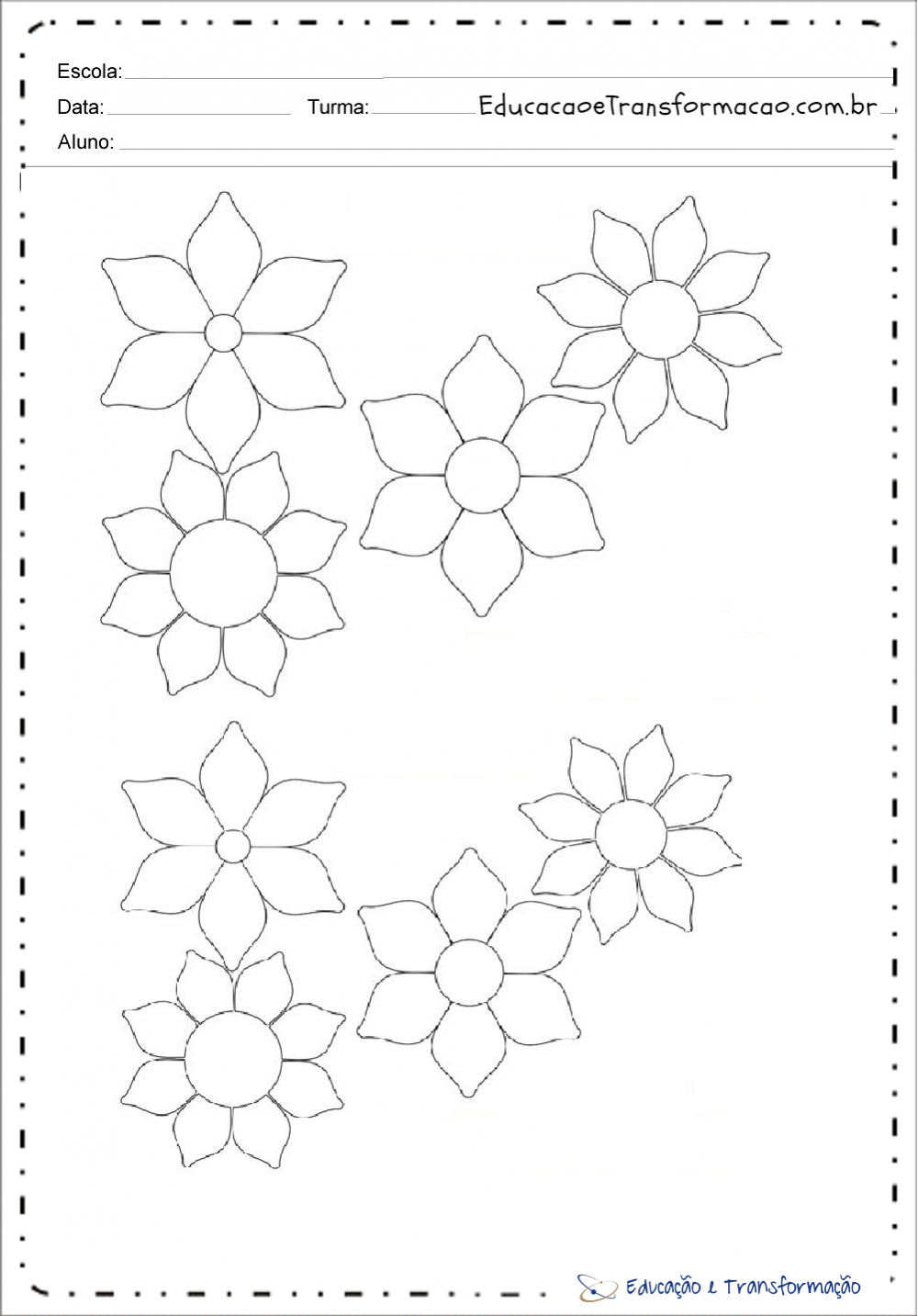 Moldes de flores em EVA para imprimir