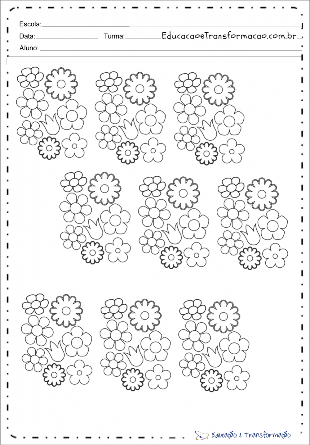 Moldes de flores em EVA para imprimir