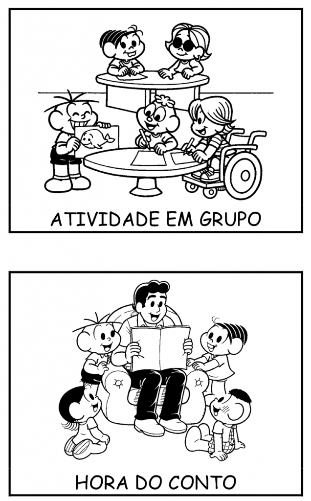 Fichas com Rotina Escolar da Turma da Mônica