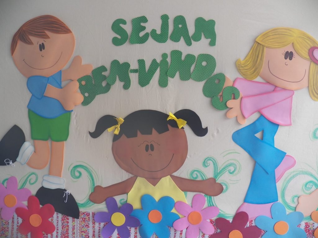 Ideias de painel de bem vindos para escola em EVA