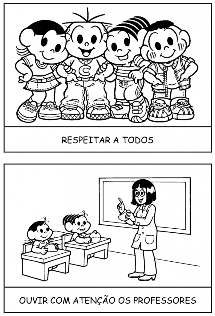 Rotina Escolar com personagens da Turma da Mônica