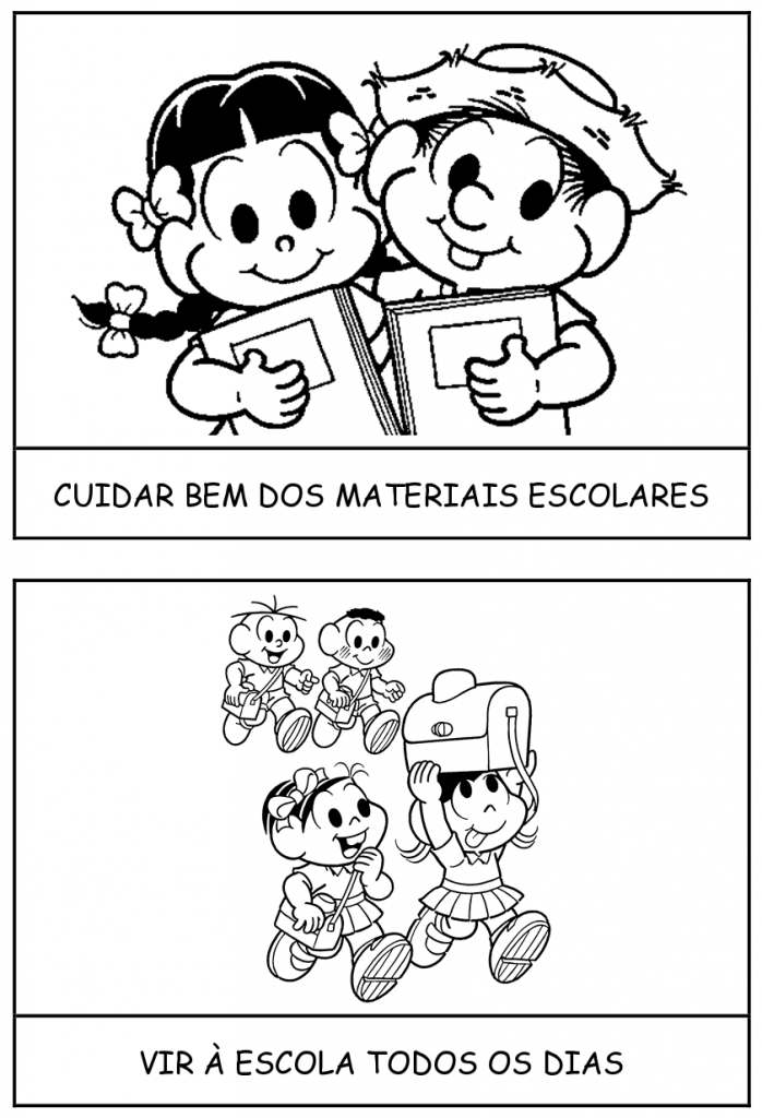 Rotina Escolar com personagens da Turma da Mônica