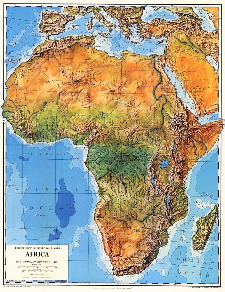 Mapa de África físico
