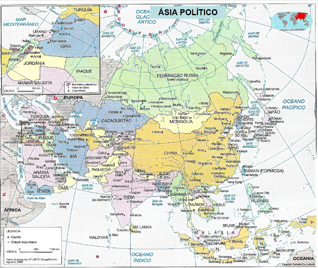 Mapa da Ásia político