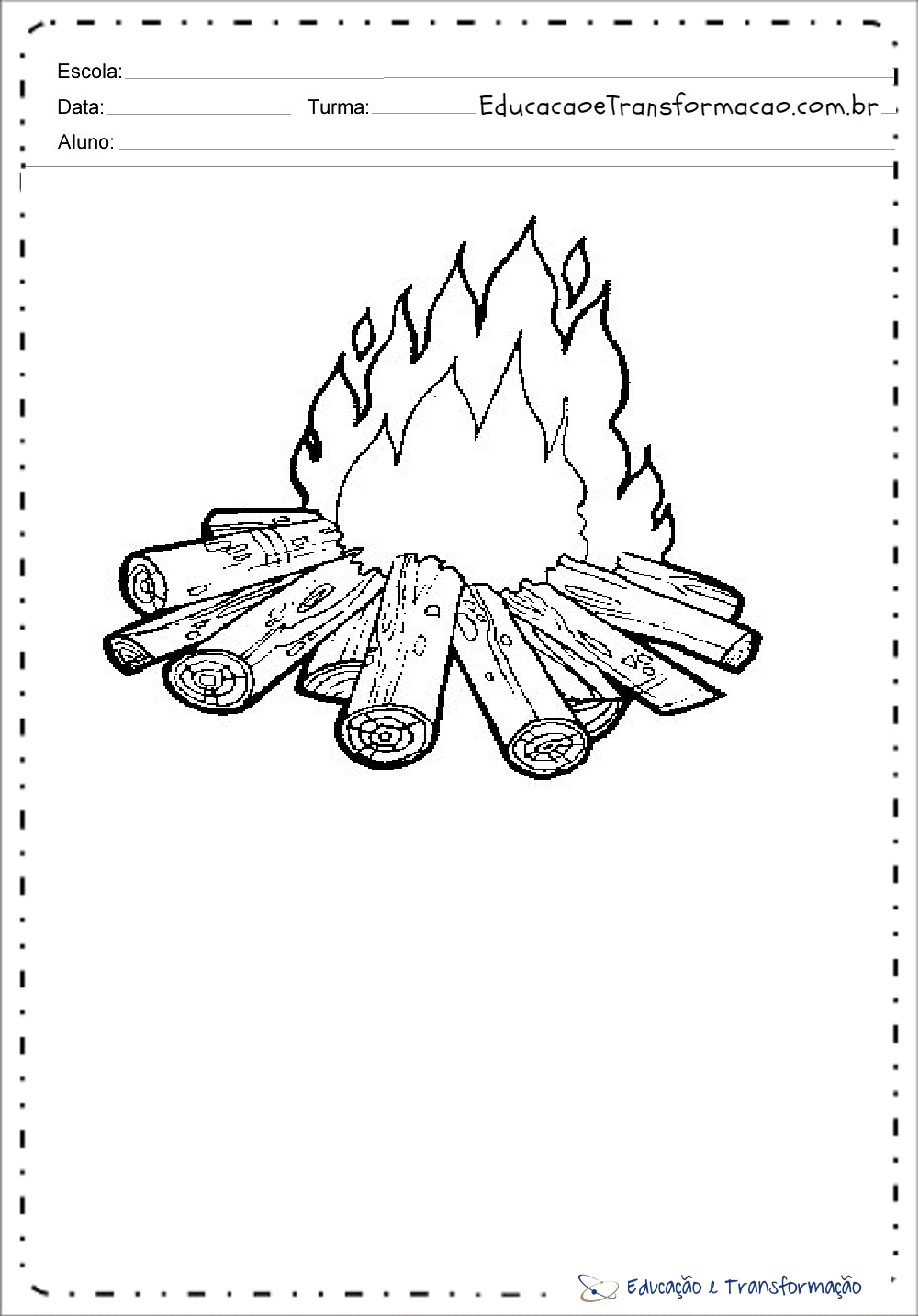 Desenhos de fogueira para colorir e imprimir – Educação e Transformação