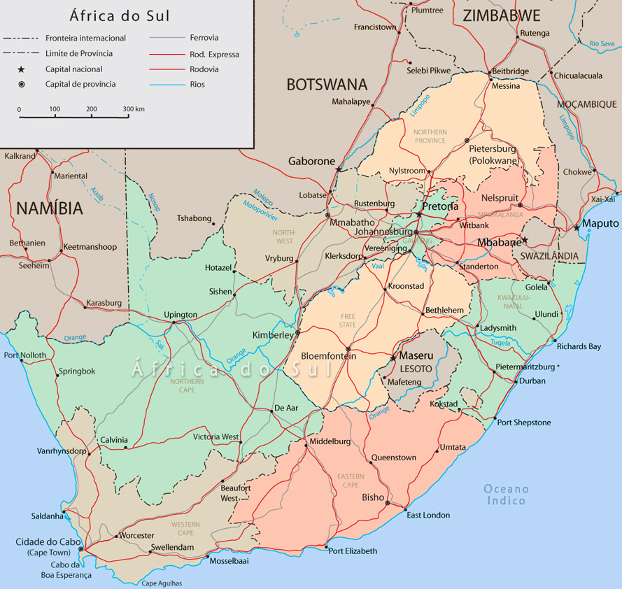 Mapa da África do sul