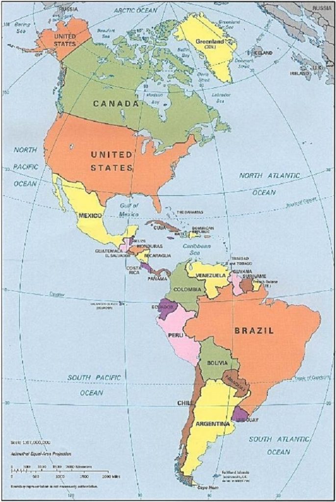 Mapa da América 