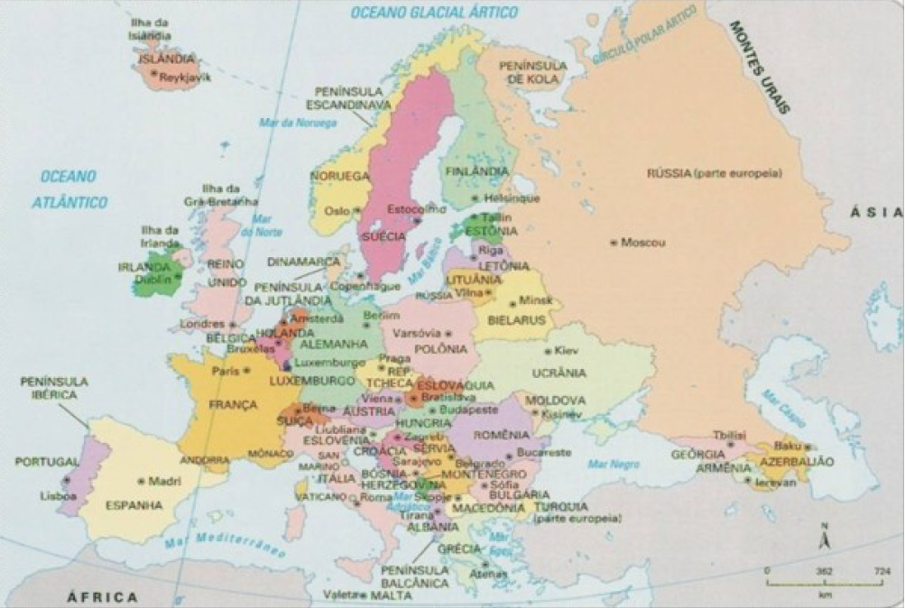 Mapa da Europa - Divisão Política - 2006