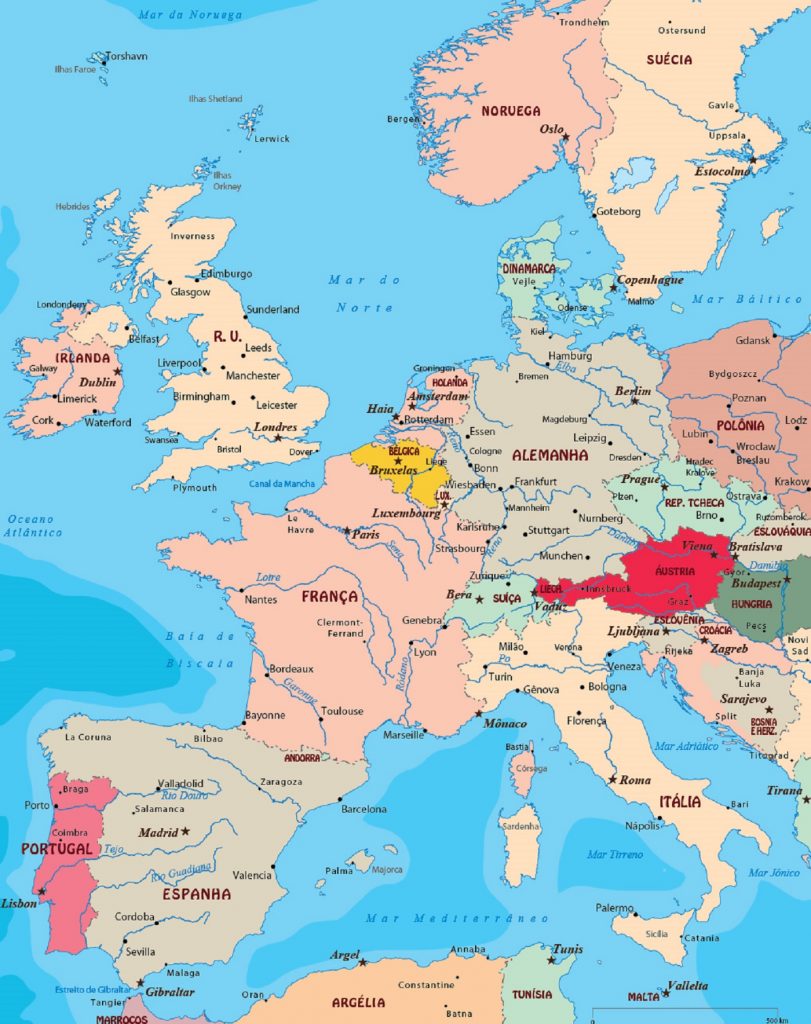 Mapa da Europa Ocidental